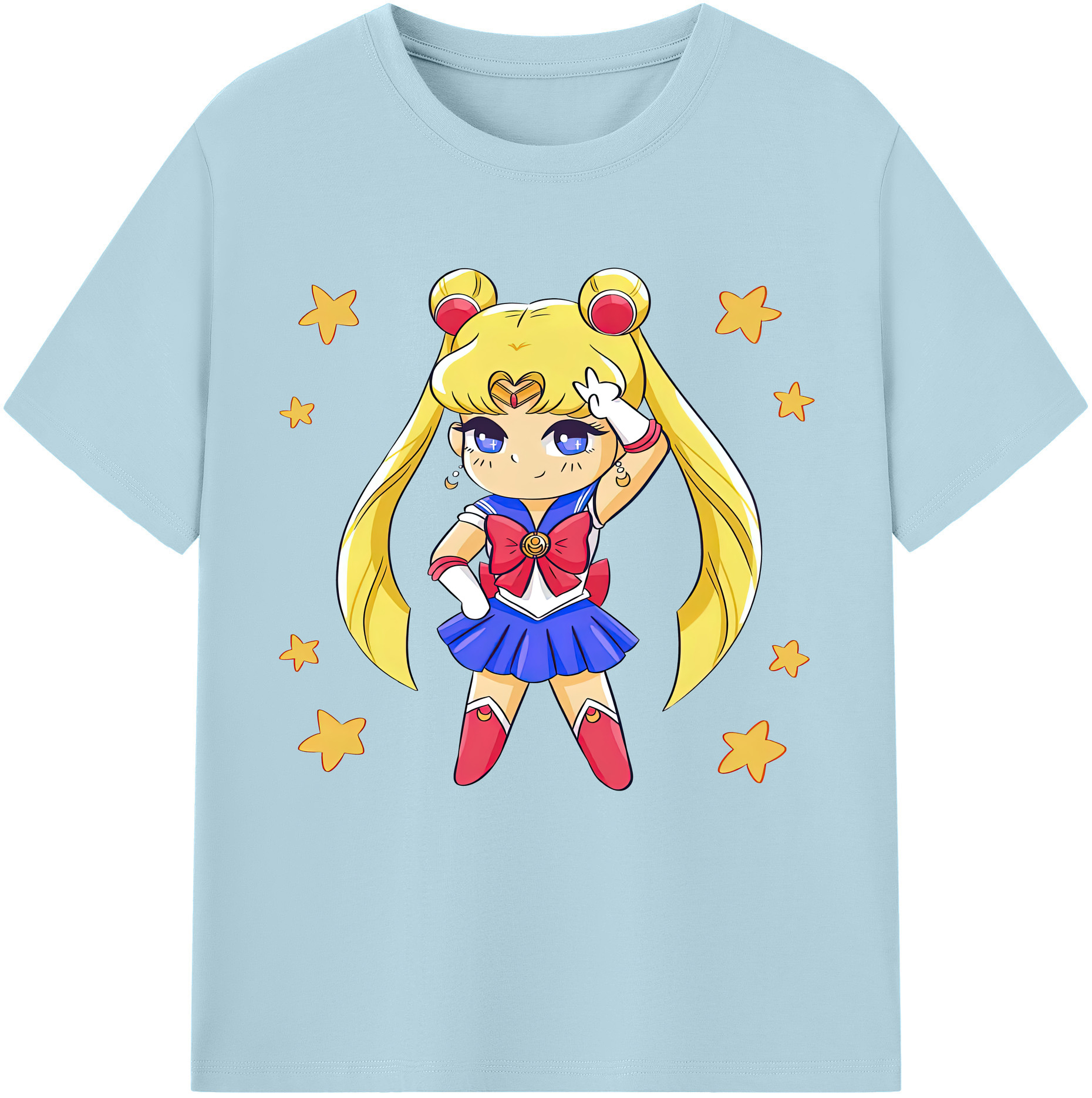 （画像用） 美少女戦士セーラームーン 月野 うさぎ つきの うさぎ Sailor Moon Tsukino Usagi 綿100％半袖Tシャツ（フロントプリント）